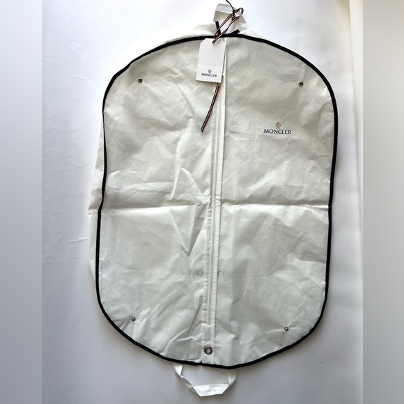 Moncler Other - Moncler White and Black Logo Garment Bag with Red Accent